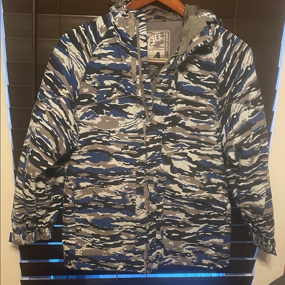 Burton Kids Camo Puffer Jacket - Blue and Black